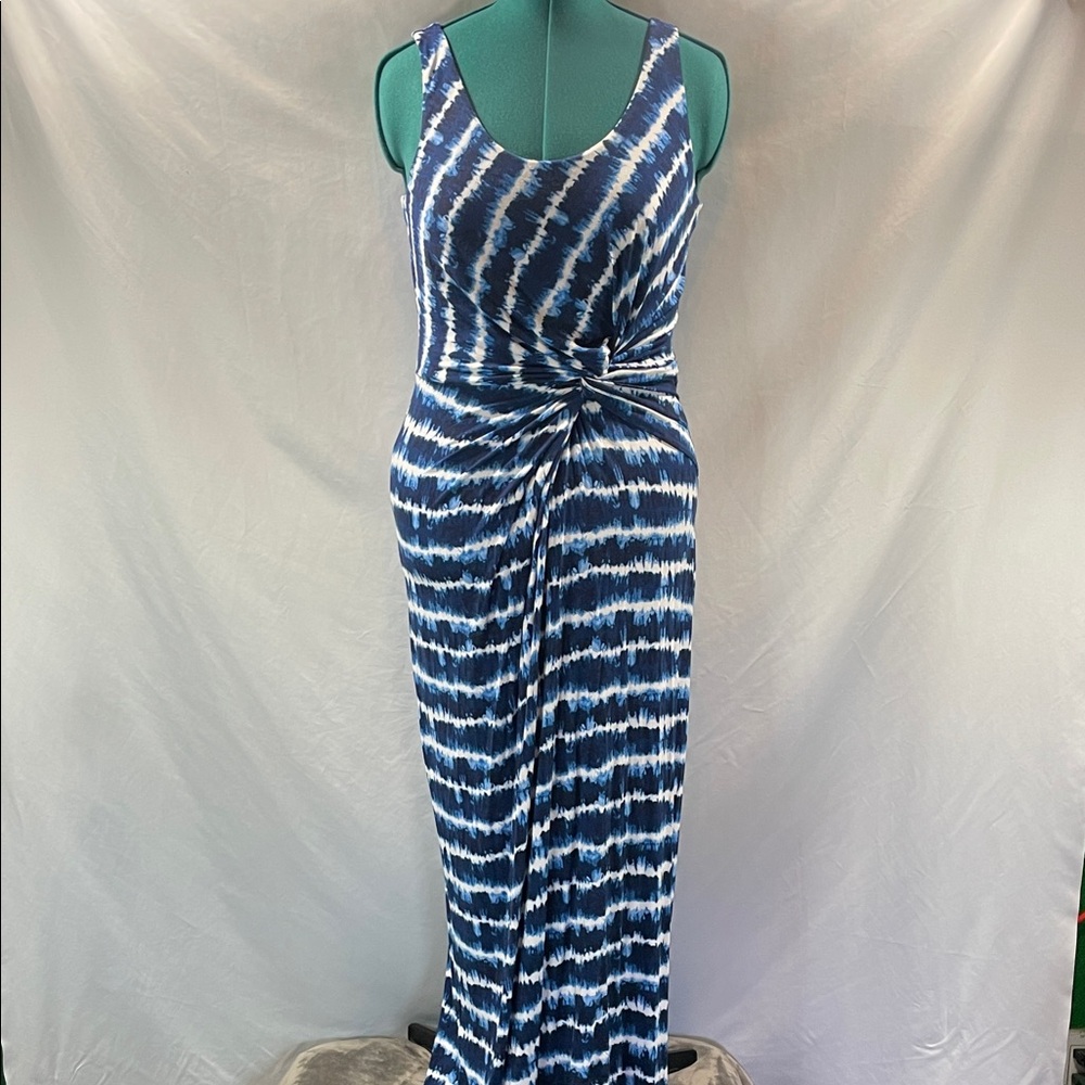 Tommy Bahama Navy and White Tie-Dye Maxi Dress